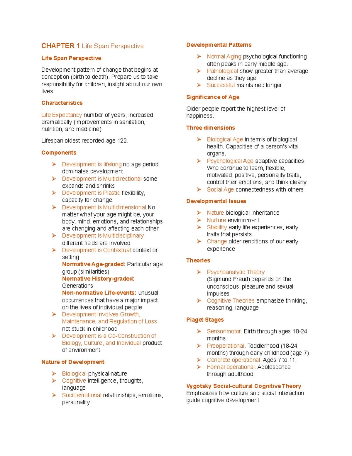 Devpsych - Chapter 1: Life span perspective and developmental patterns ...