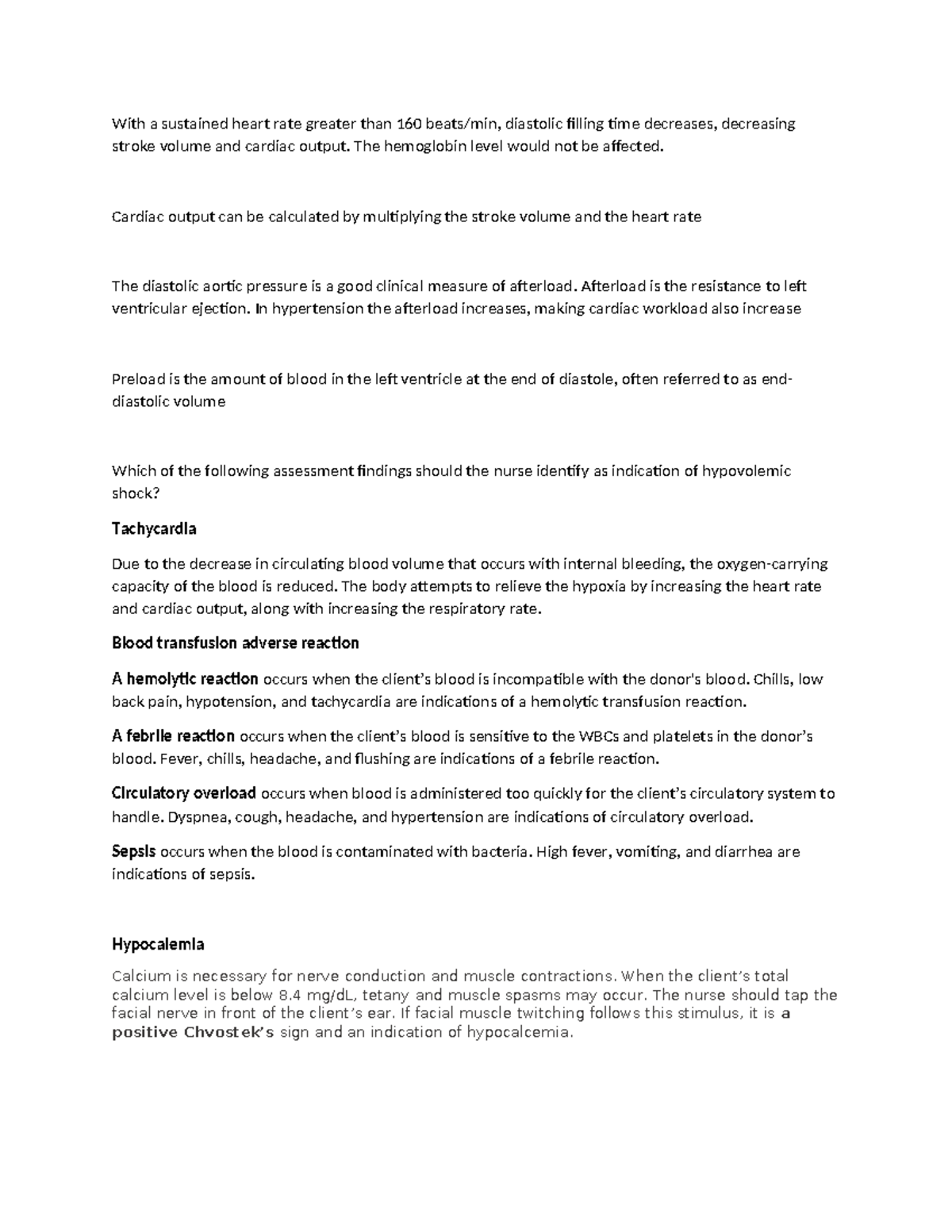 Pharm 101 Final Exam Notes: Cardiac Output & Medications Guide - Studocu