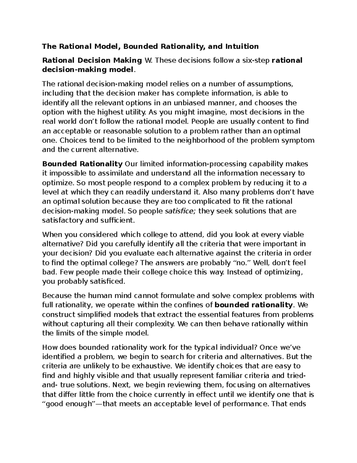 Perception and Decision Making Notes: Rationality, Biases, and ...