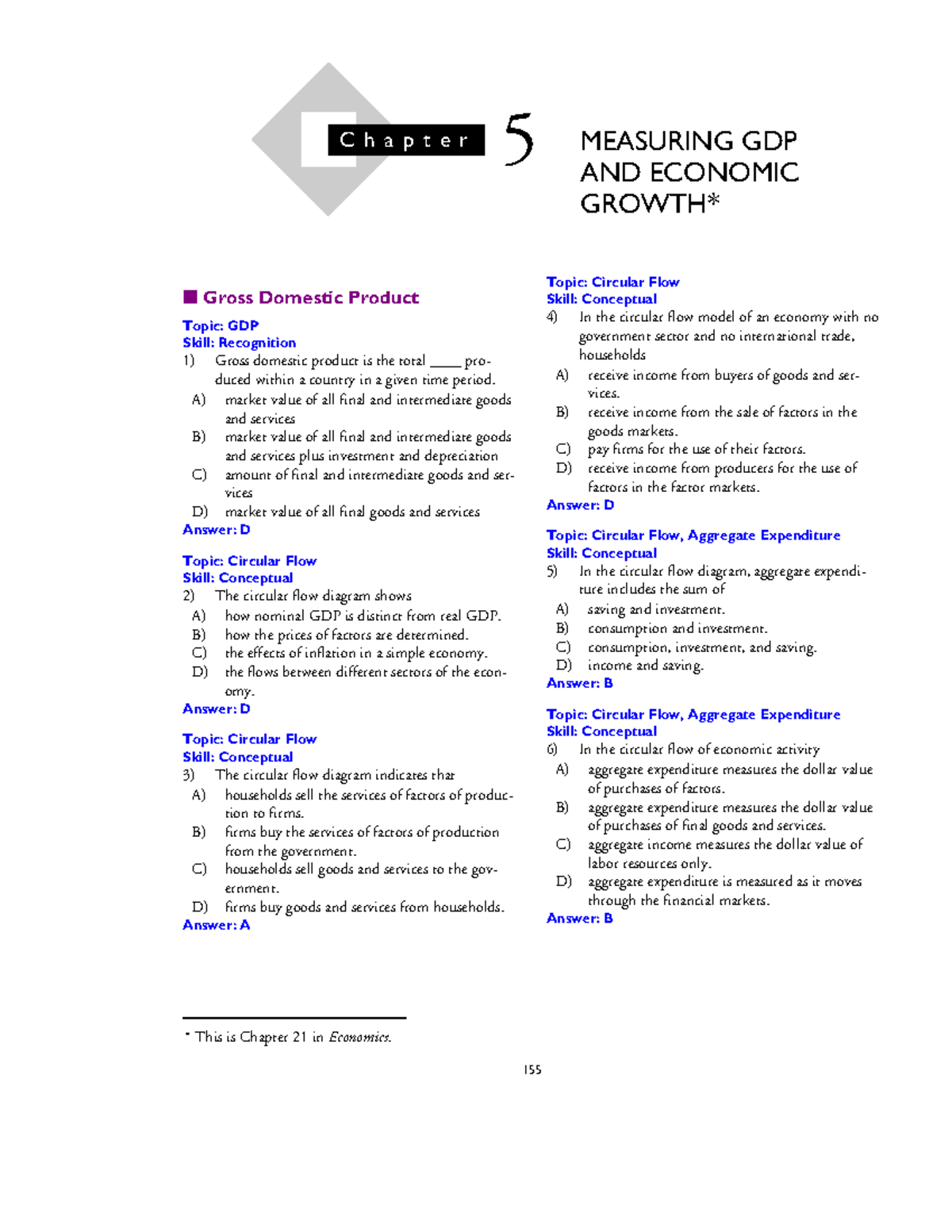 Chapter 21: GDP and Economic Growth Study Guide - Studocu