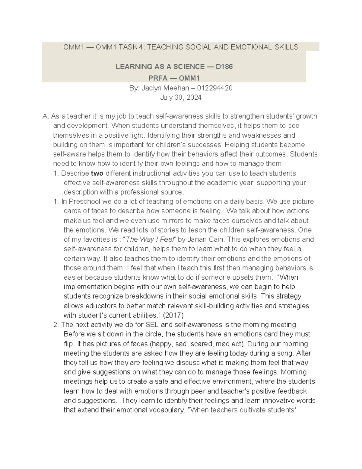 D187 ONM1 Task 4 - Monitoring & Communicating Progress in ...