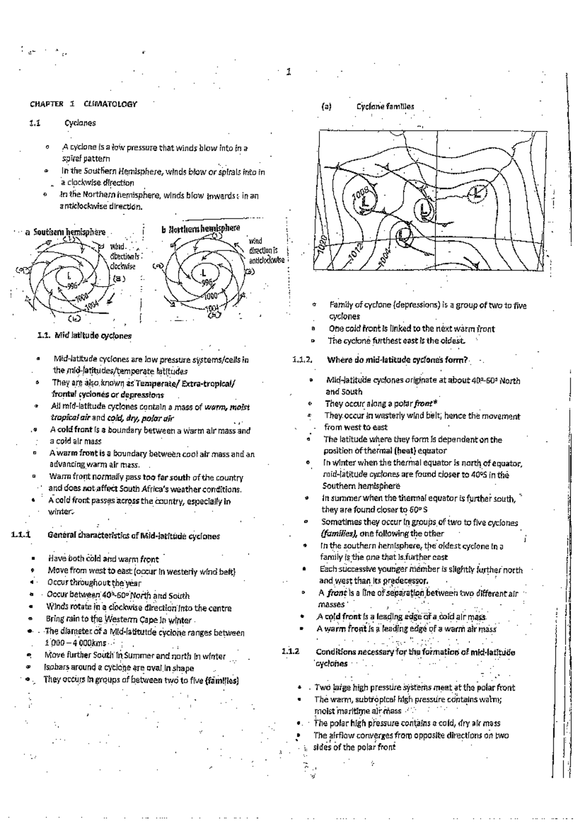 1.1 CHAPTER 1 CLIMATOLOGY: Understanding Cyclone Families and Their ...