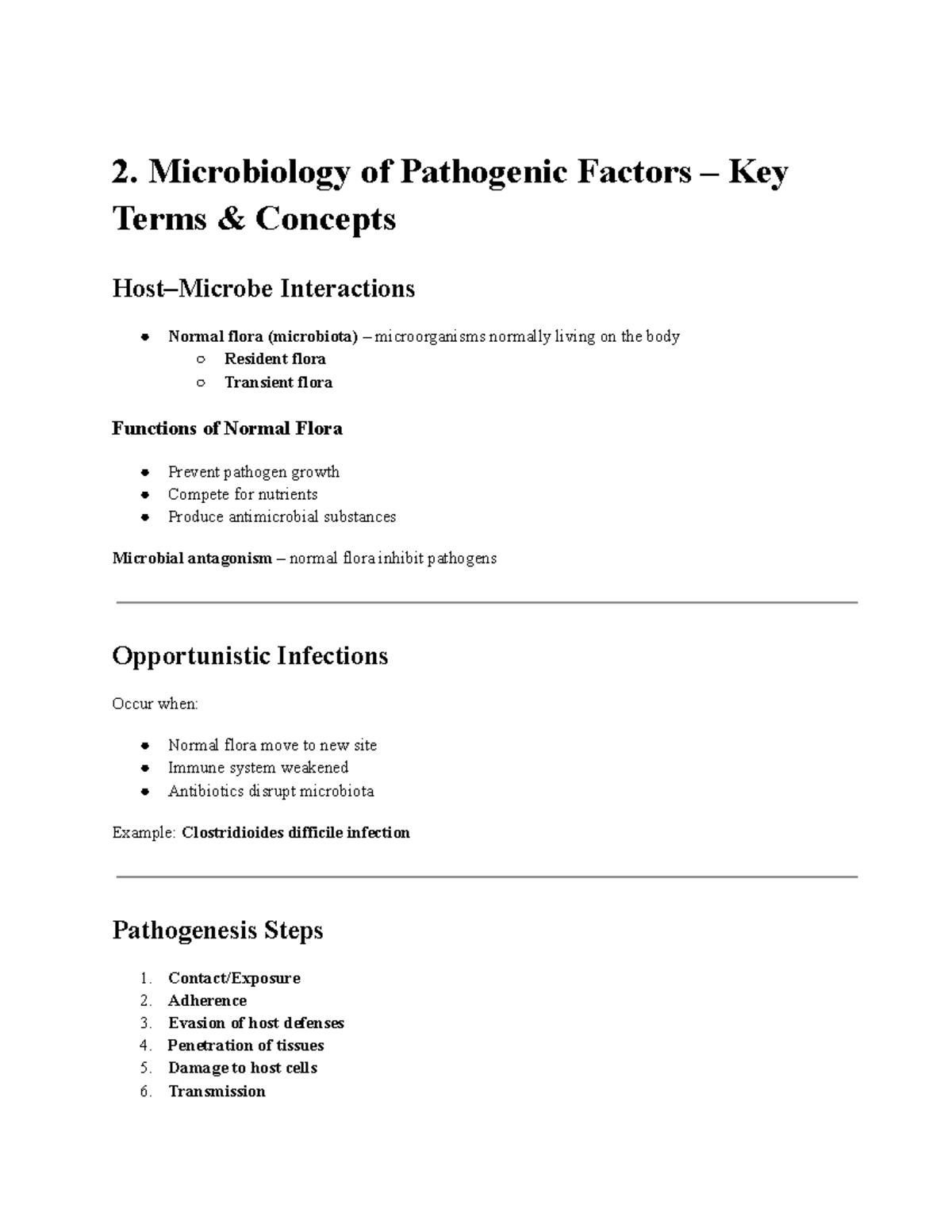Microbiology of Pathogenic Factors: Key Terms for Midterm Exam - Studocu