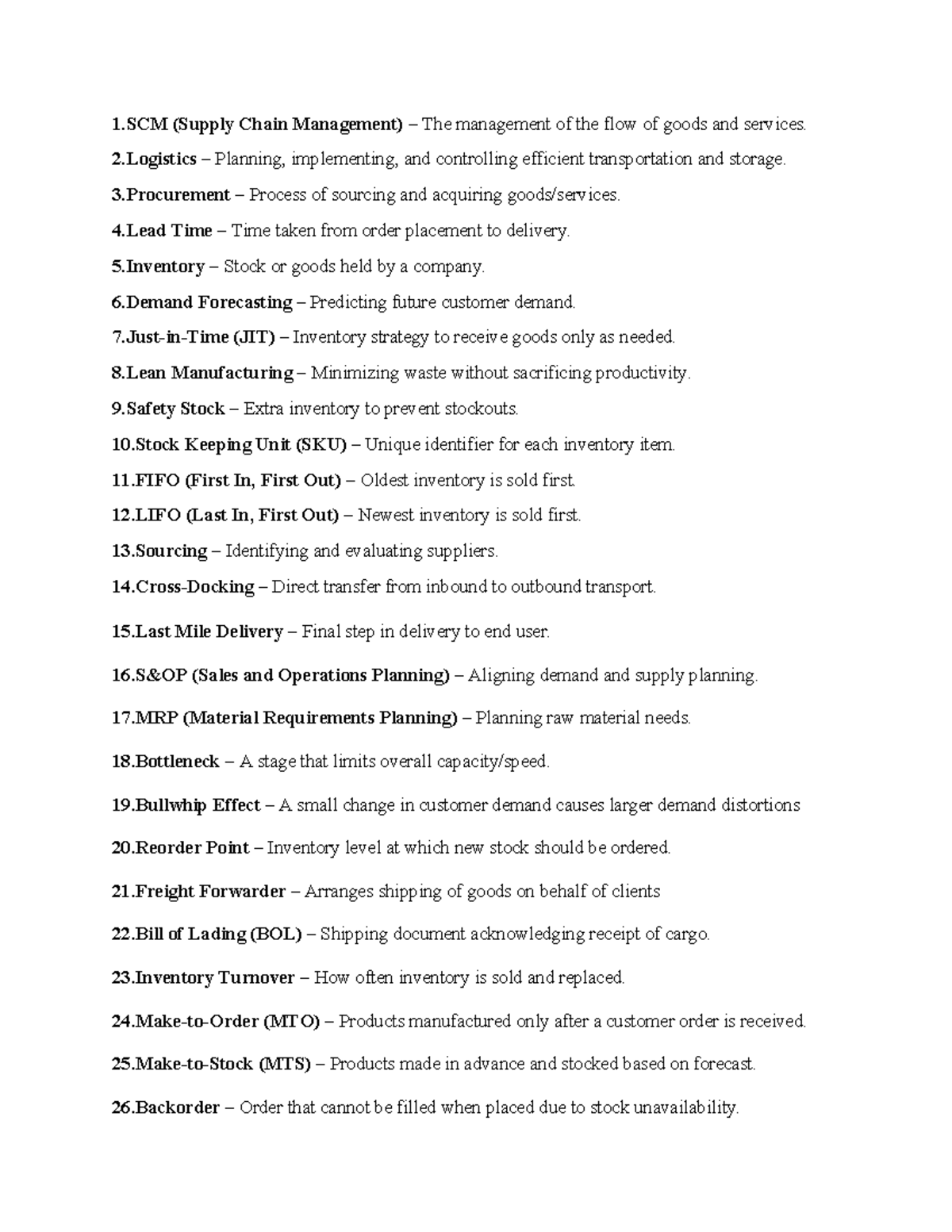 SCM 101: Essential Jargons and Concepts in Supply Chain Management ...