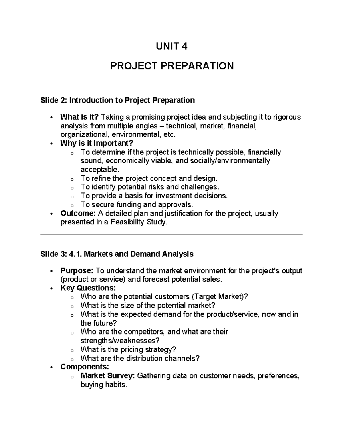Ch-4 Project Preparation: Comprehensive Feasibility Study Overview ...