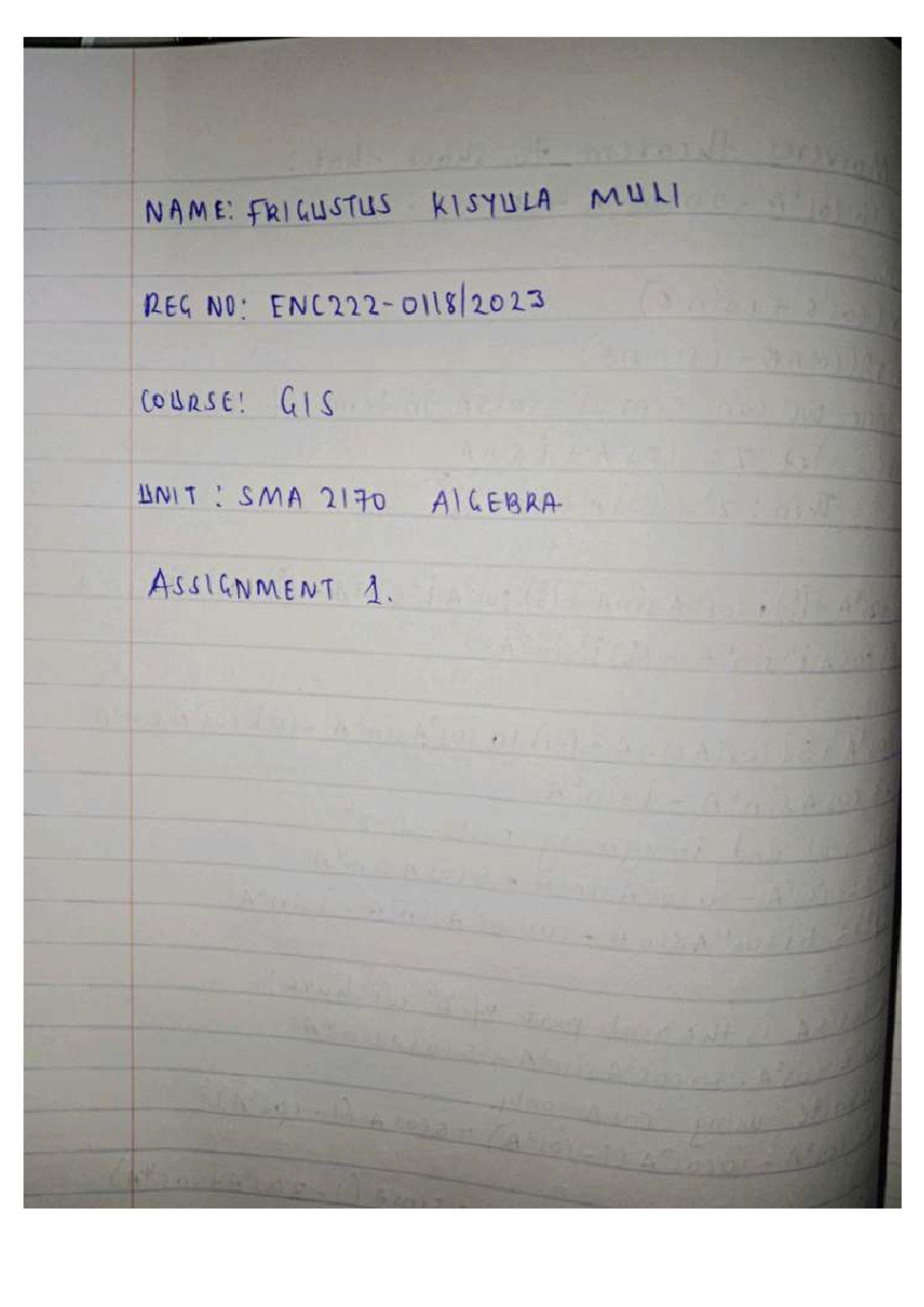 Algebra Assignment 1 - SMA 2170: De Moivre's Theorem Applications - Studocu