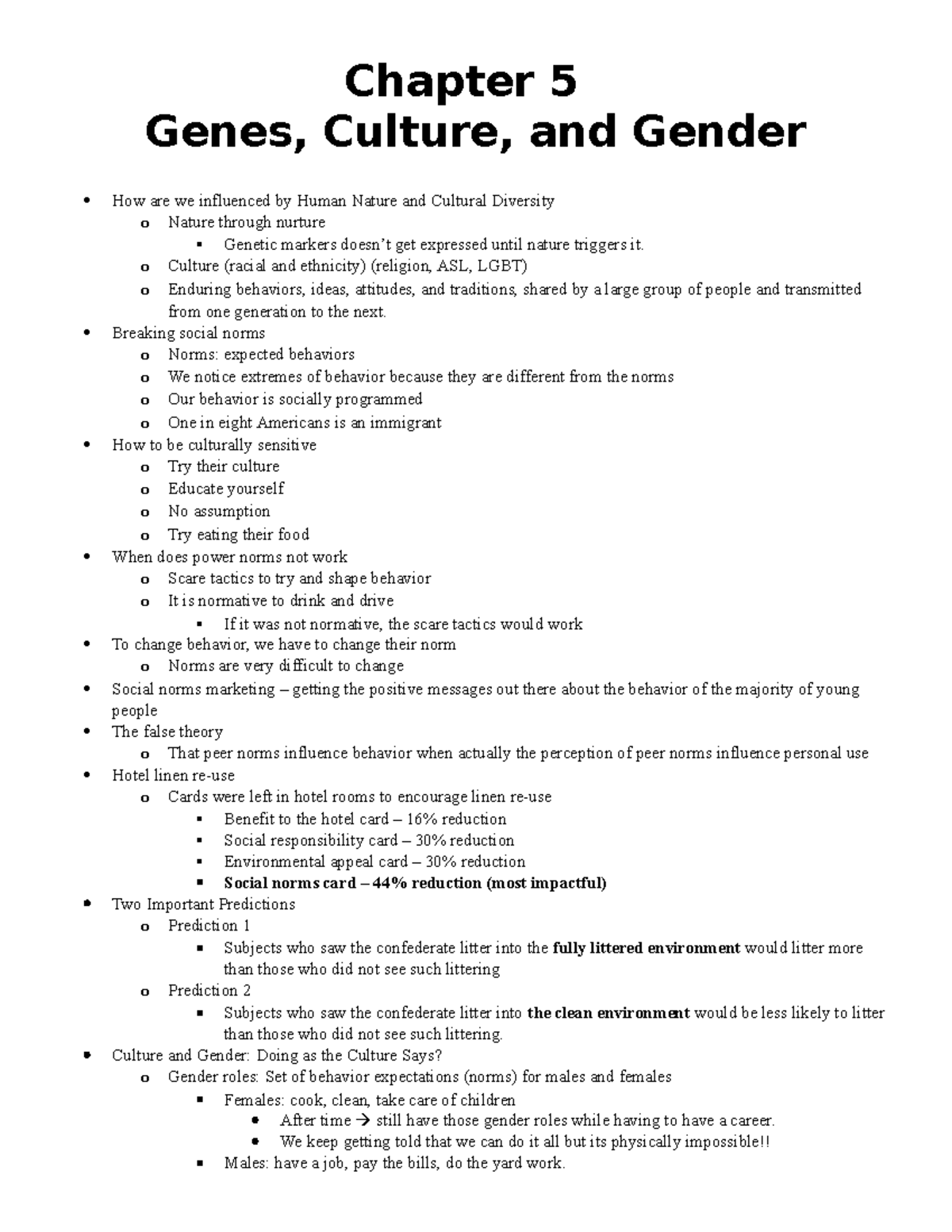 Chapter 5 - The Interplay of Genes, Culture, and Gender Dynamics - Studocu