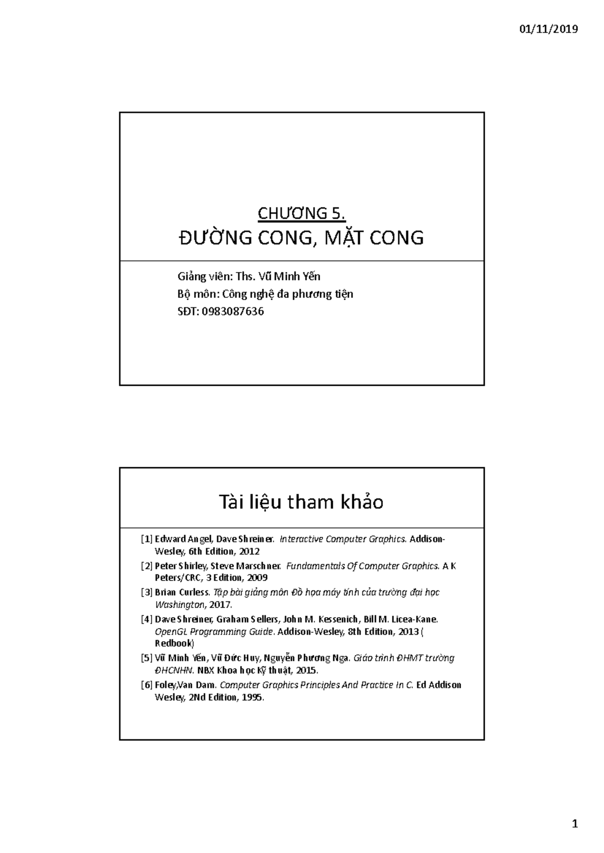 Chương 5.1 Đường cong - Lecture Notes 5 - Công nghệ Đa phương tiện ...