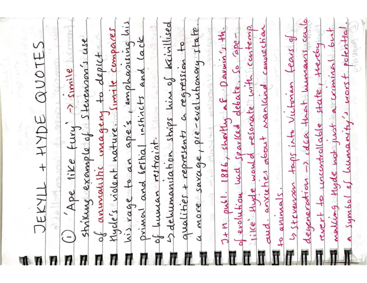 Jekyll and Hyde Quotes Analysis - ENG 101 Final Exam Notes - Studocu