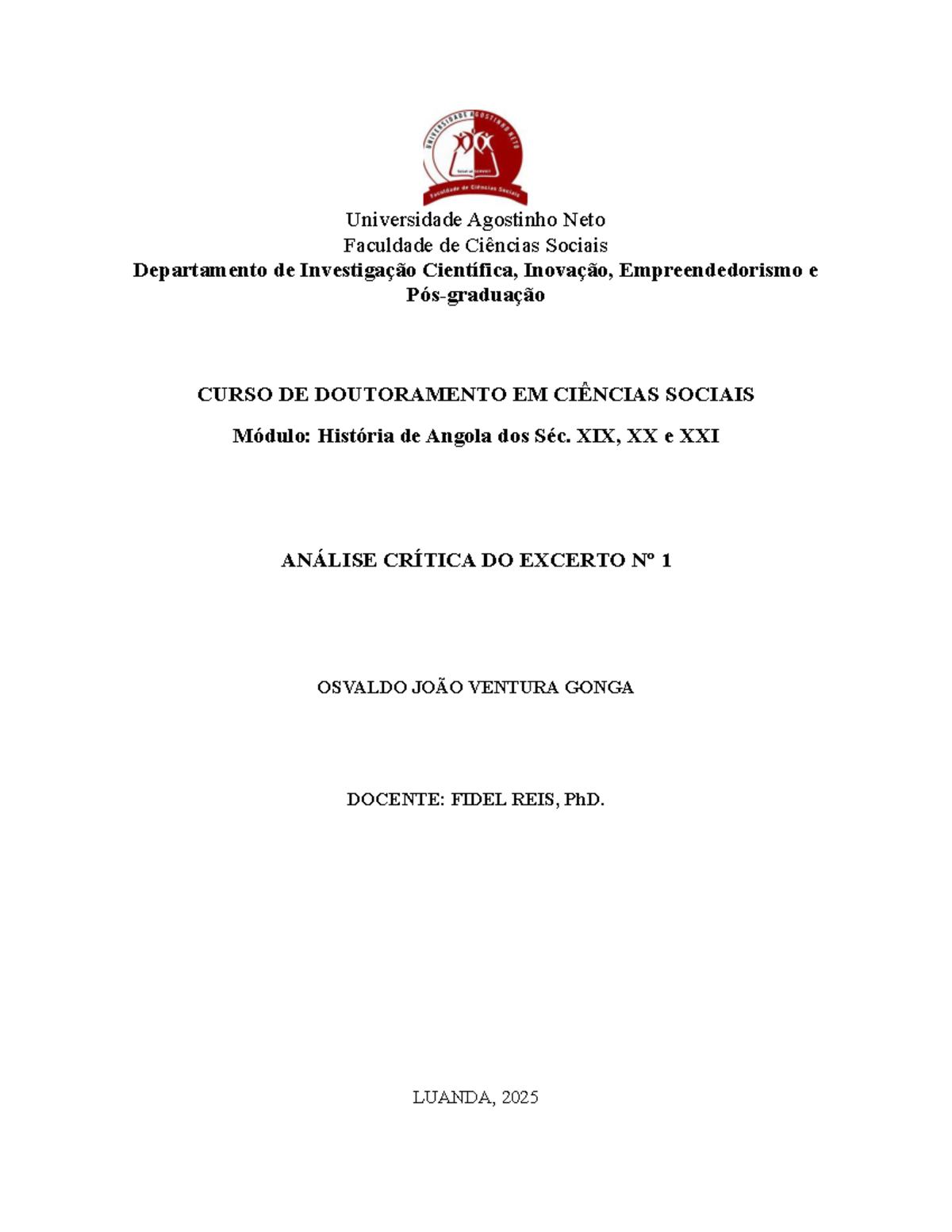 Análise Crítica do Excerto Nº 1 - História de Angola (Doutoramento ...