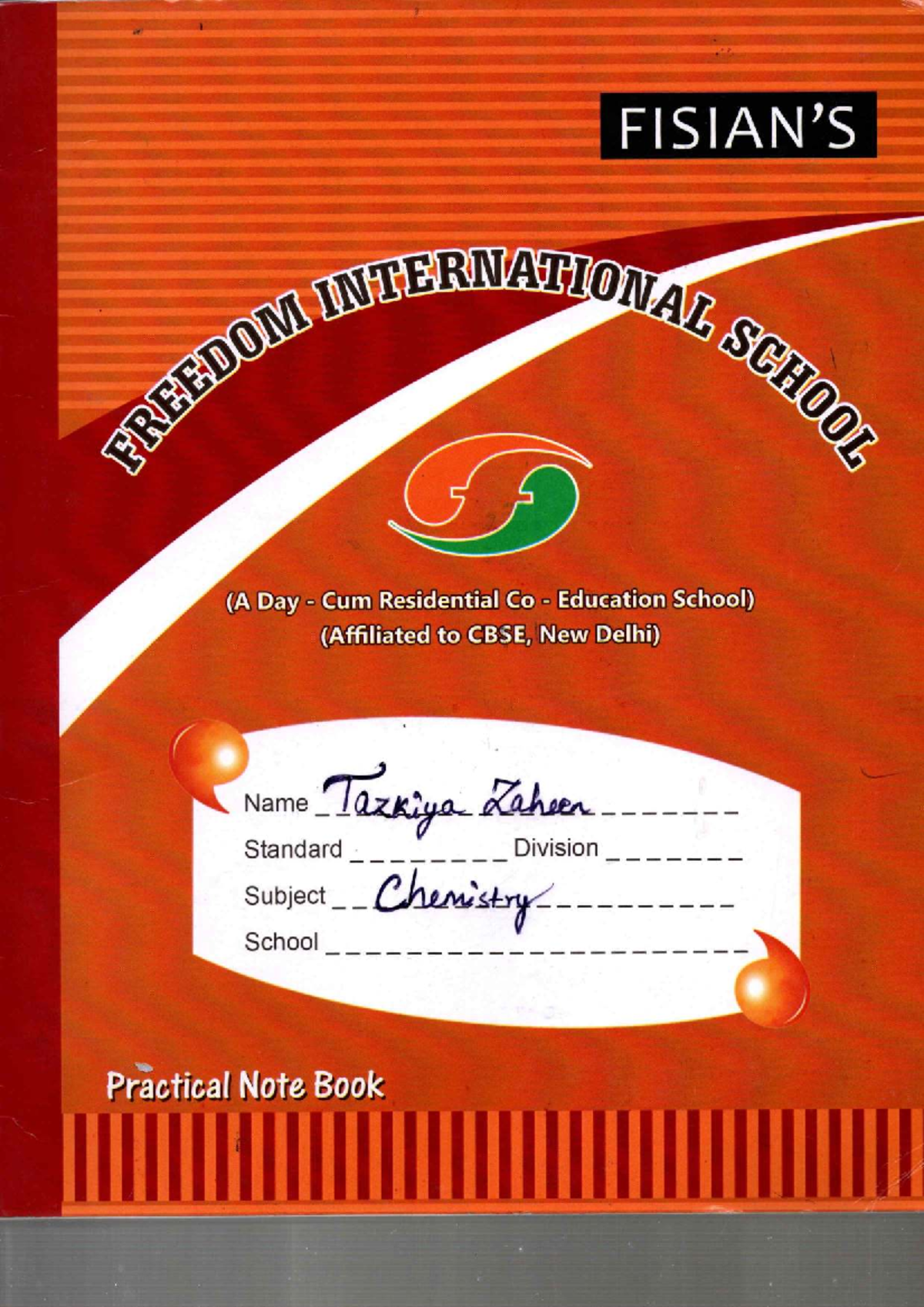 Chemistry Practical Notebook - Class XII (CBSE) - Studocu