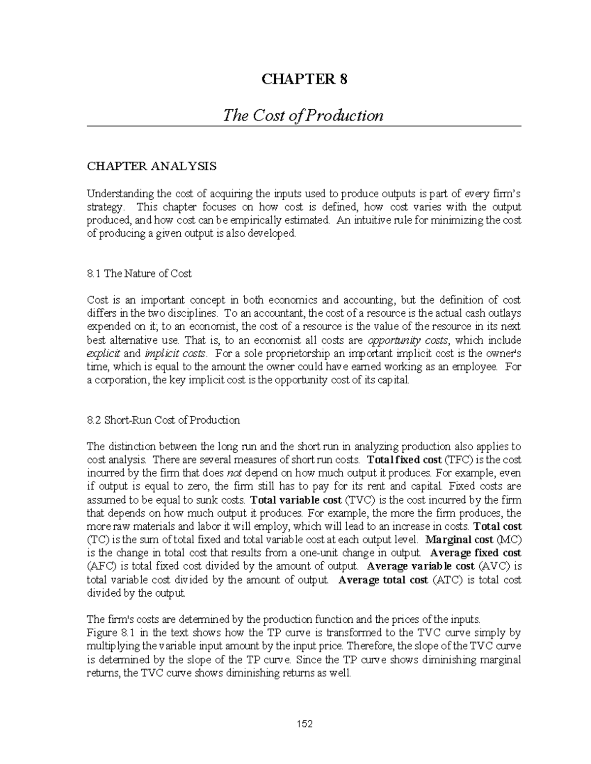 CHAPTER 8: The Cost of Production - Detailed Analysis and Insights ...