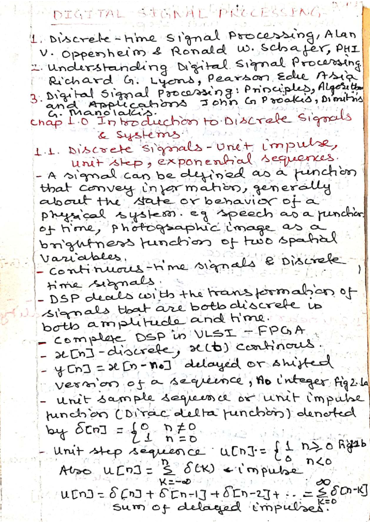 DSP 1: Discrete Time Signal Processing Lecture Notes - Studocu