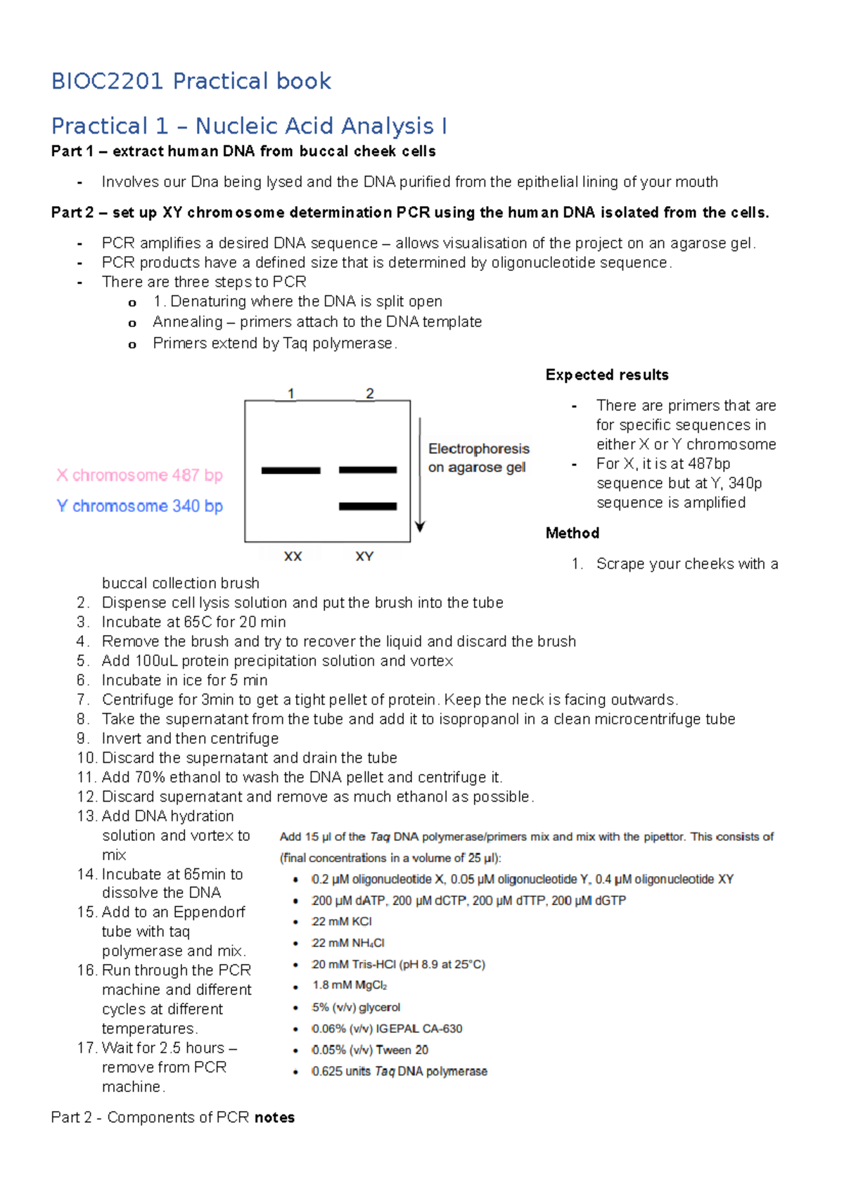 BIOC2201 Practical book - BIOC2201 Practical book Practical 1 – Nucleic ...