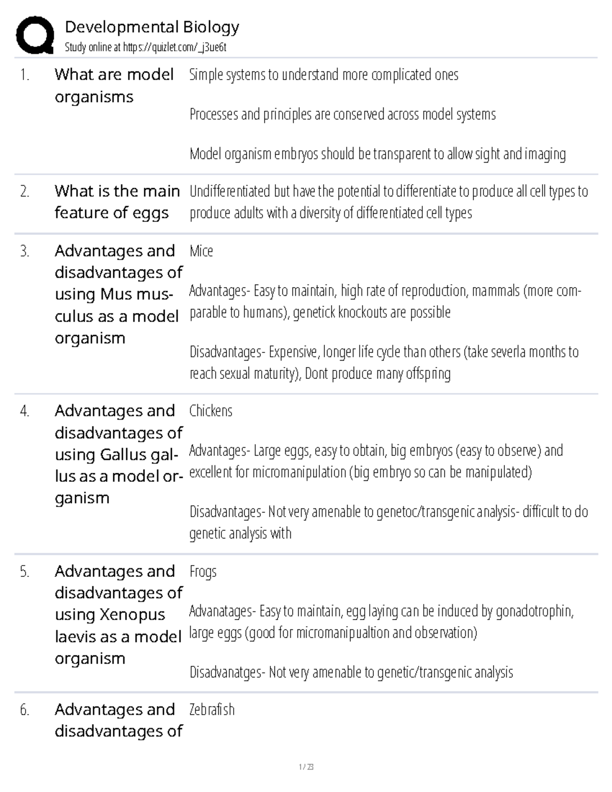Developmental Biology Lecture Notes - Studocu