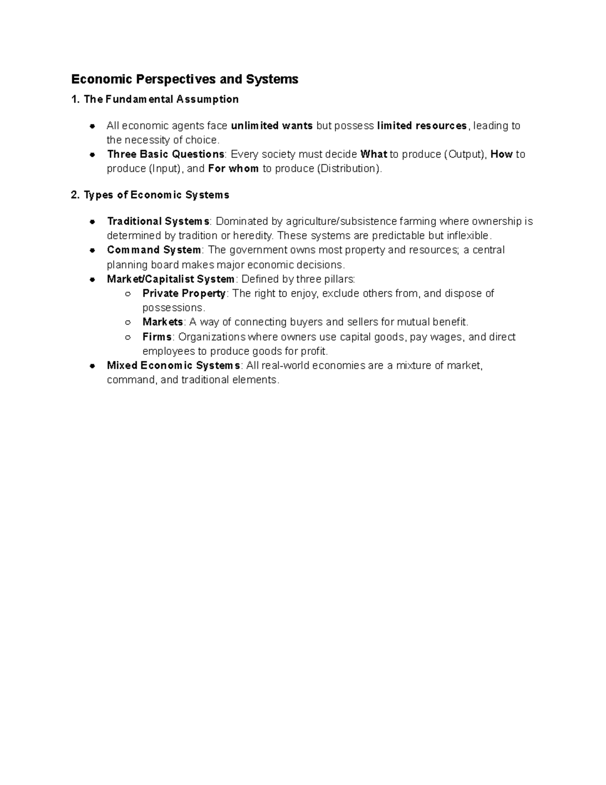 Economic Perspectives and Systems 1: Understanding Economic Choices ...