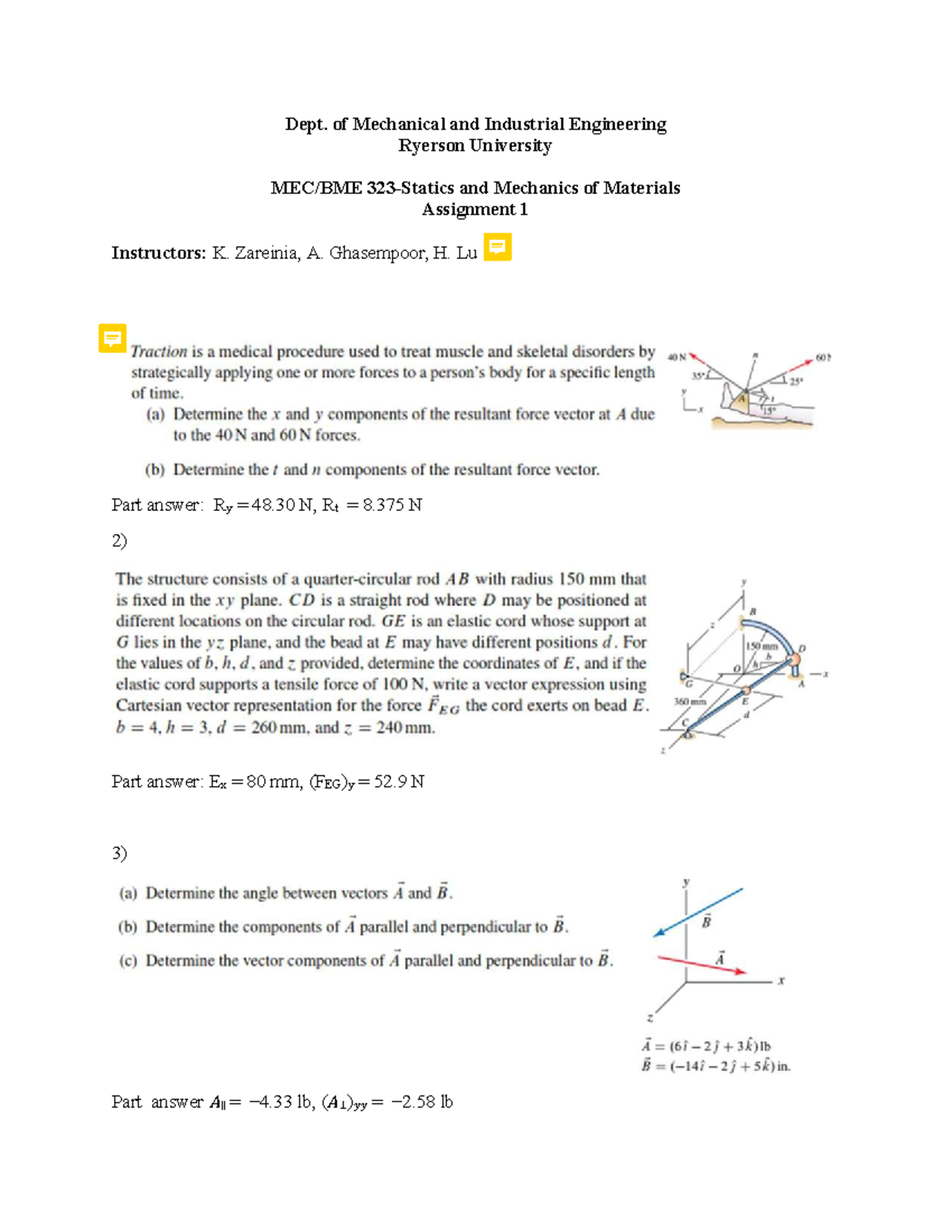 ME 323 Mechanics of Materials Assignment 1 Q&A 2022 - Studocu