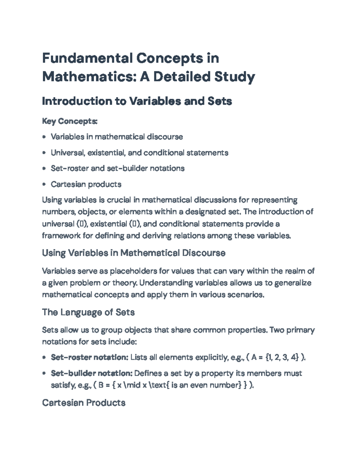 Fundamental Math Concepts (MATH101): Variables, Proofs, Functions ...