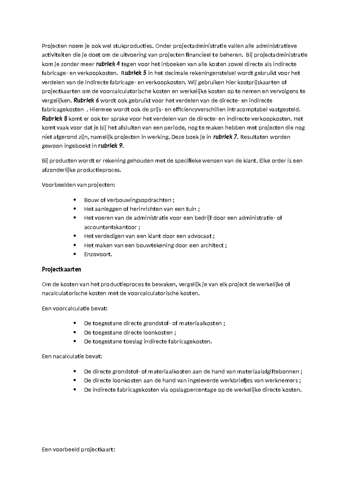 Projectadministratie 1: Inzicht in Kostenbeheer en Projectkaarten ...