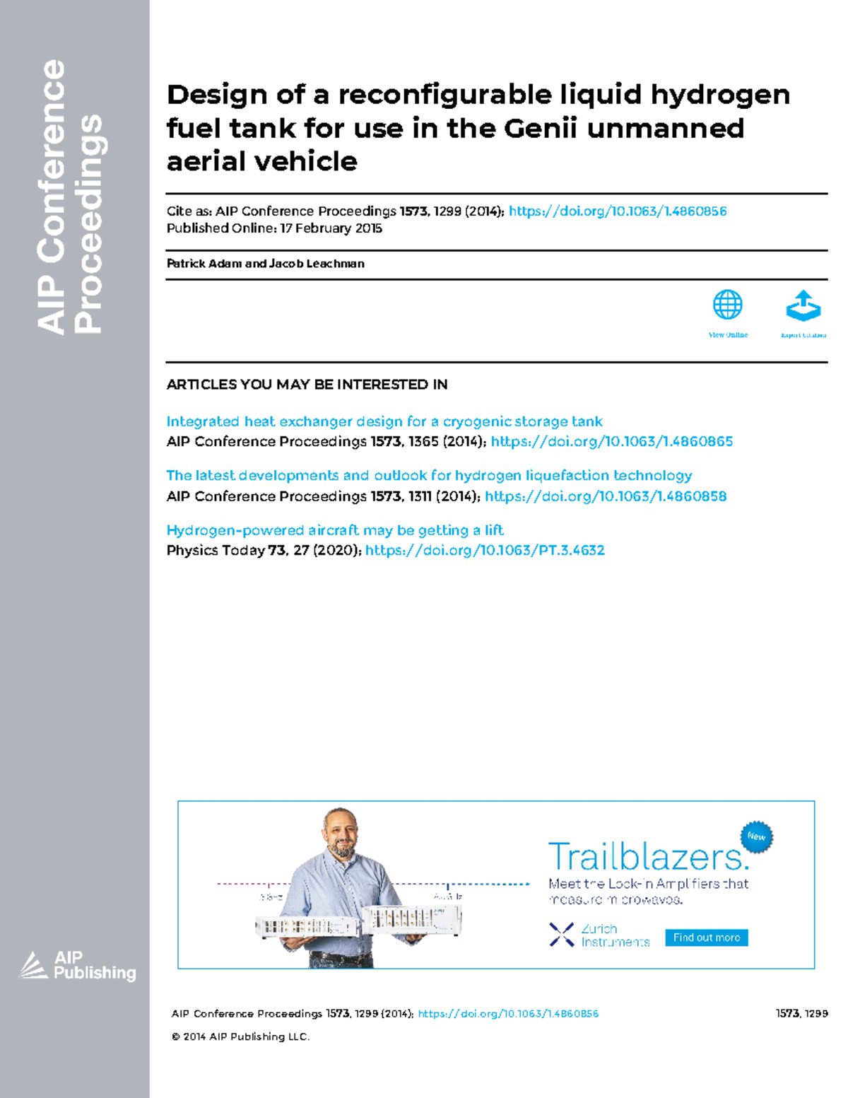 Design of a reconfigurable liquid hydrogen fuel tank for use in the ...