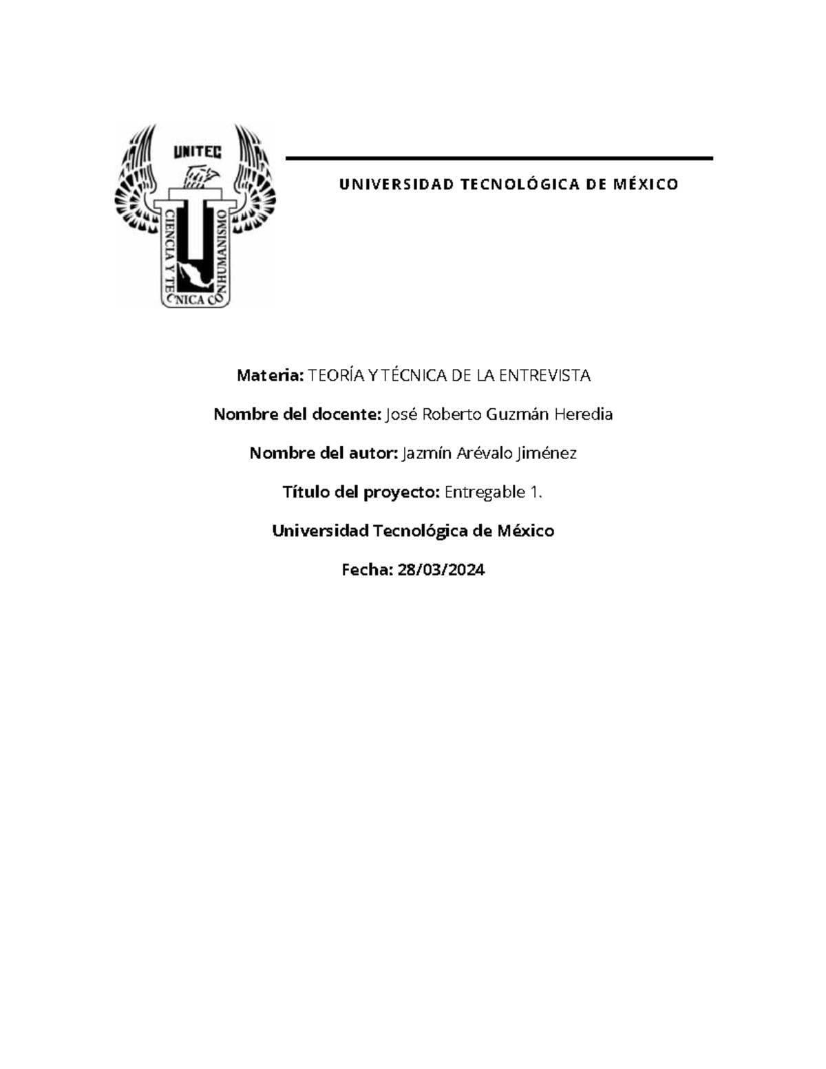 Entregable 1: Cuadro Comparativo de Tipos de Entrevista - TEORÍA Y ...