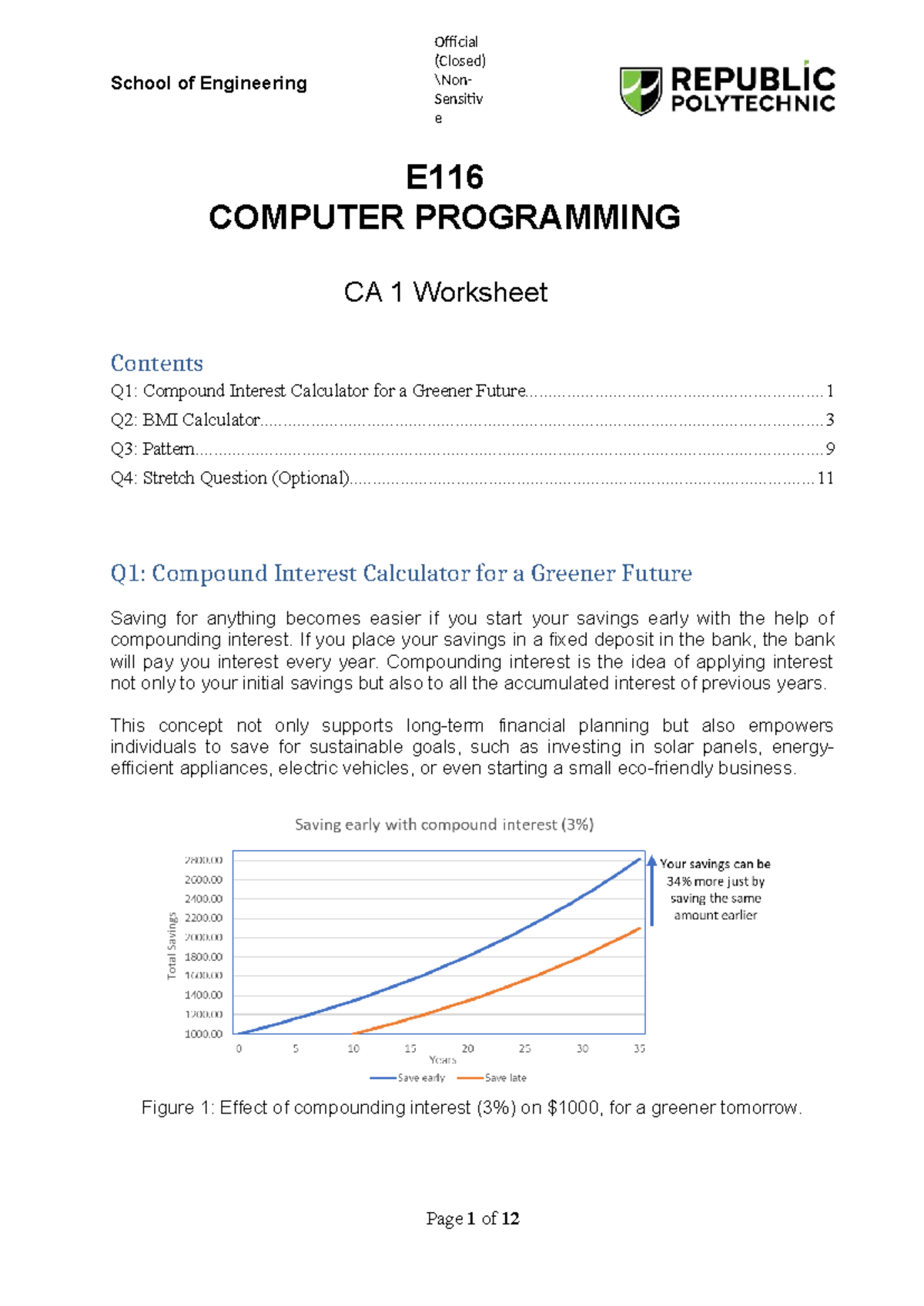 E116 COMPUTER PROGRAMMING CA1 Worksheet: C Code Challenges & Solutions ...