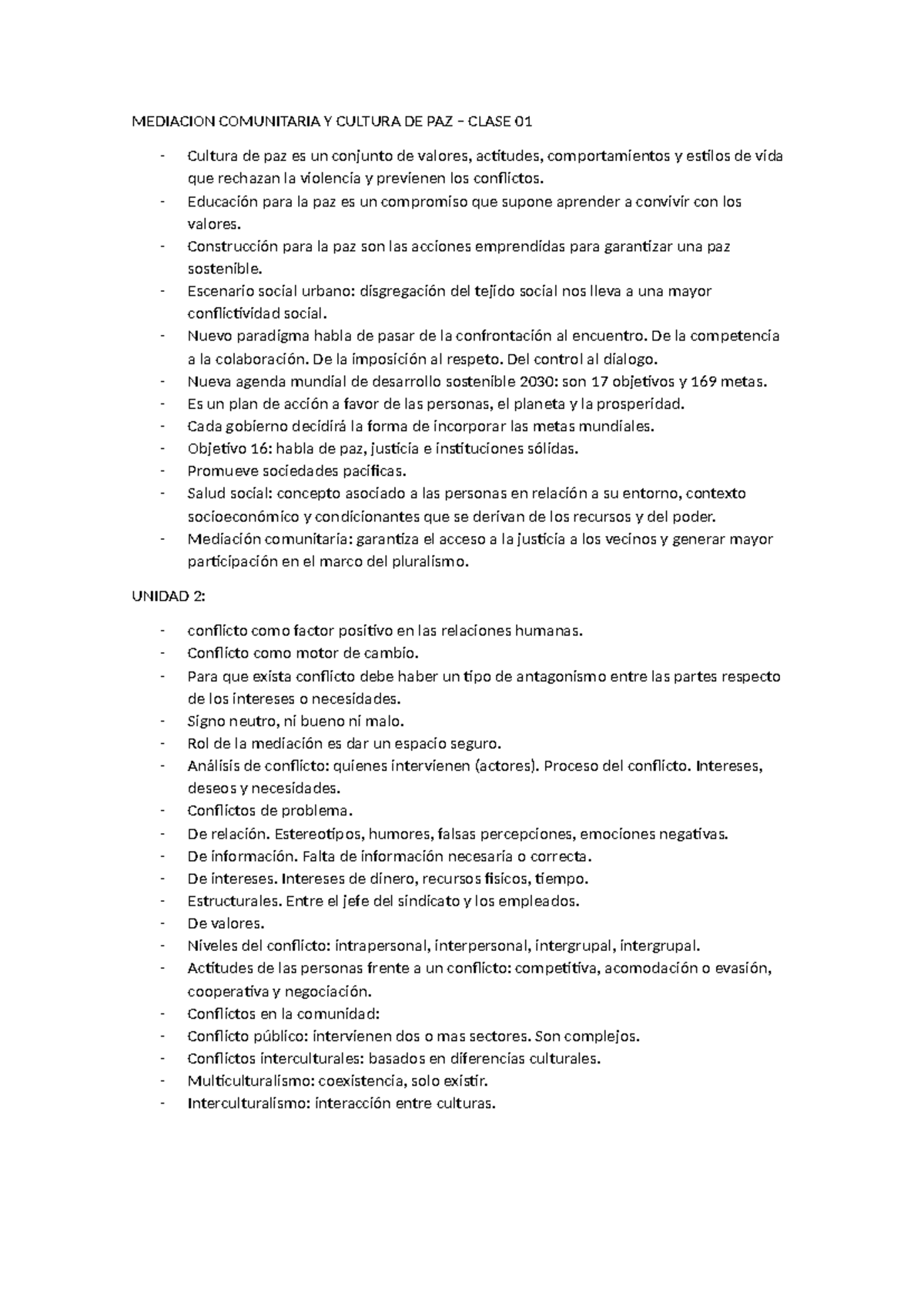 Mediación Comunitaria y Cultura de Paz - Clase 01: Fundamentos y ...