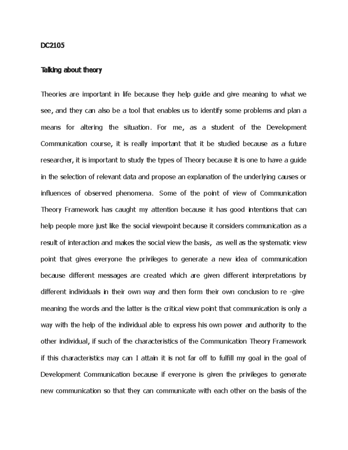 Talking About Theory - Insights - DC2 105 Talking about theory Theories ...