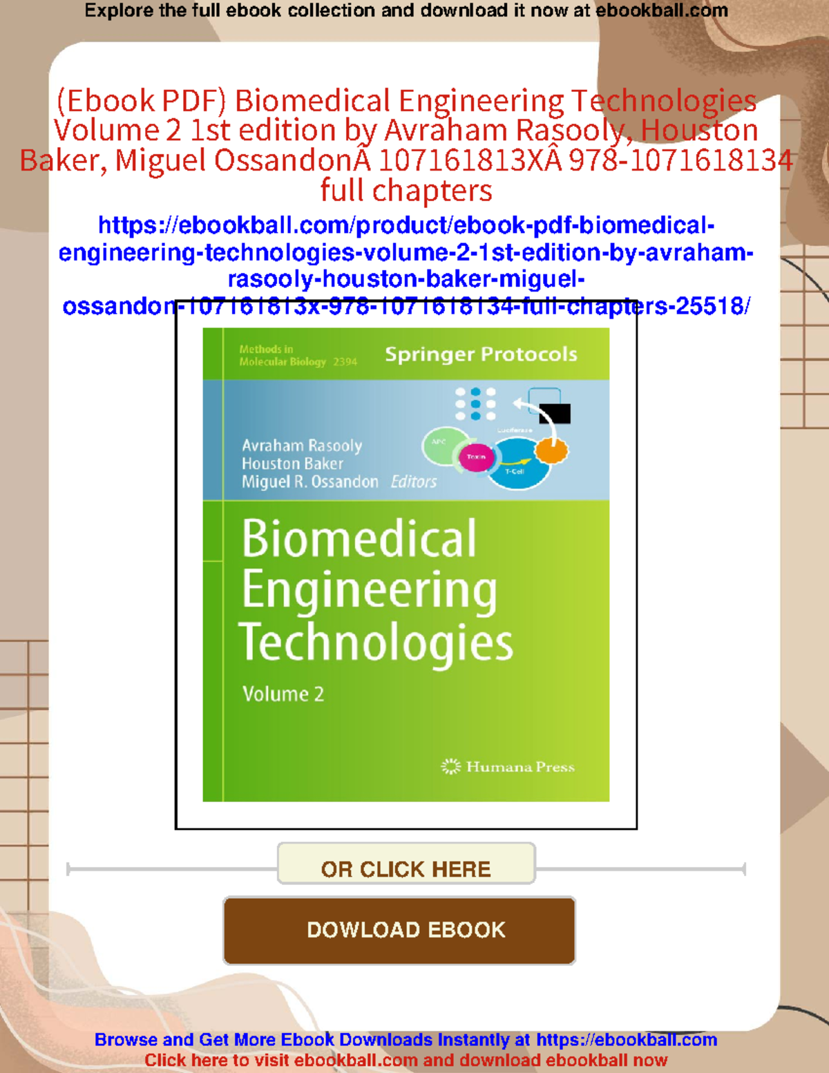 Biomedical Engineering Technologies Vol. 2: Latest Developments ...