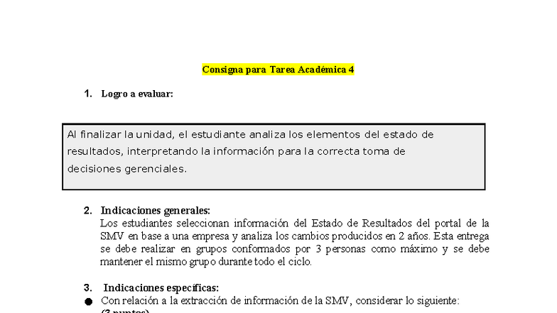 Tarea Académica 4: Análisis del Estado de Resultados en Contabilidad ...
