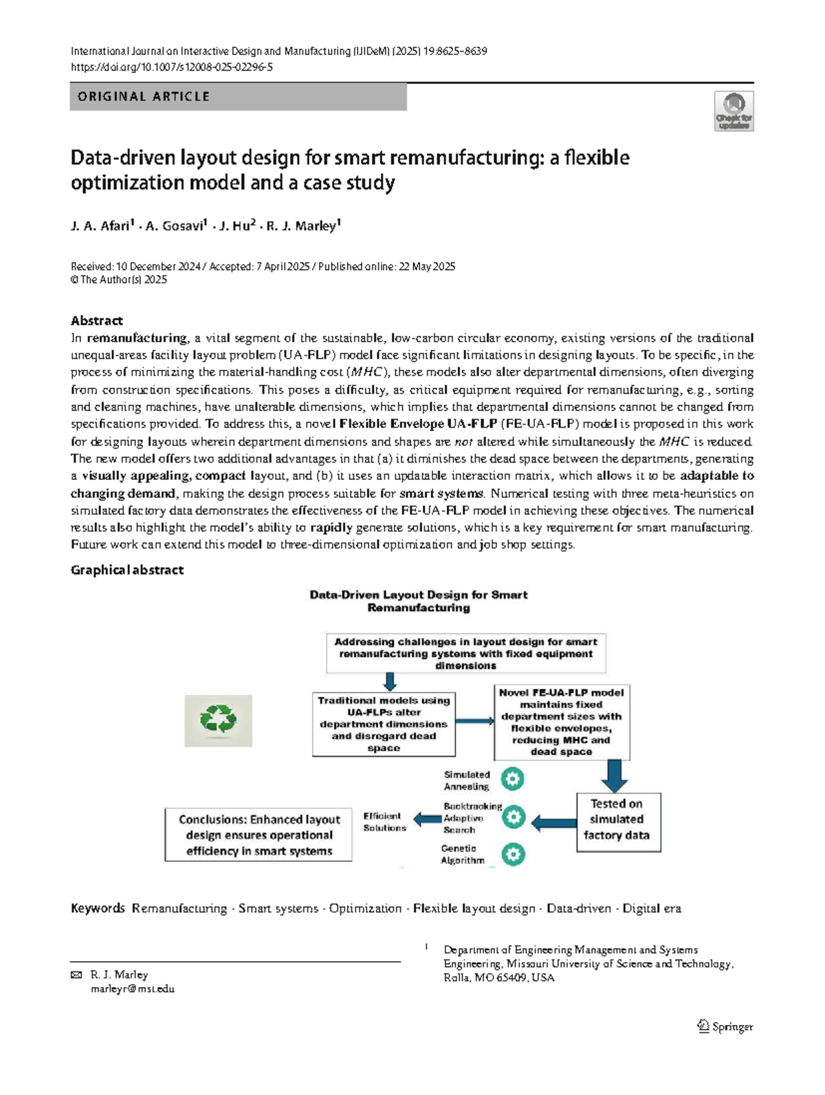 S12008 025 02296 5 - Flexible Layout Design for Smart Remanufacturing ...