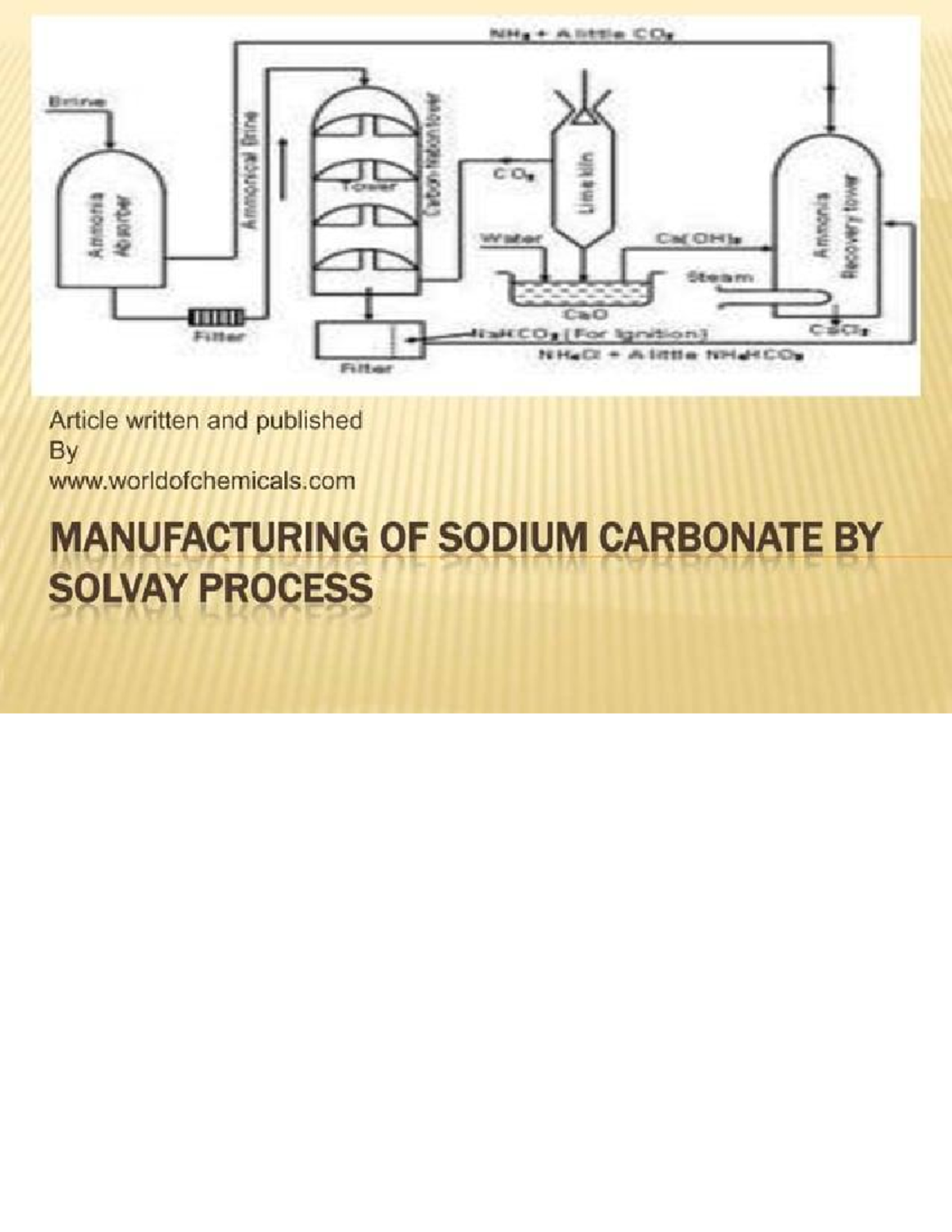 Preparation of Na₂CO₃ via Solvay Process (CHEM 101) - Studocu