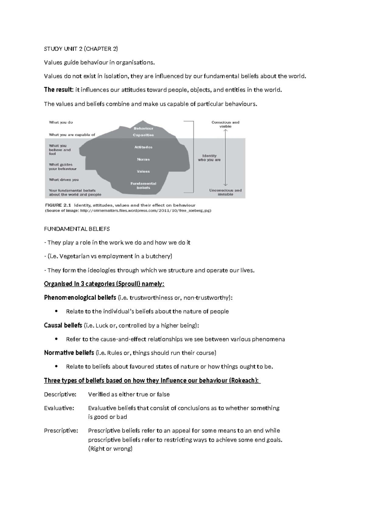 Larm311 SU 2 Ch 2 - STUDY UNIT 2 (CHAPTER 2) Values guide behaviour in ...