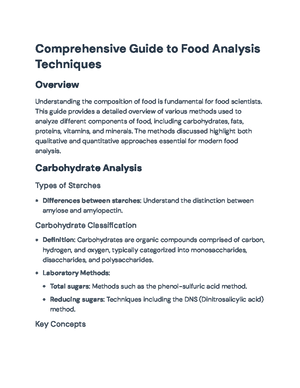 Food Analysis Techniques, Applications, and Regulatory Overview ...