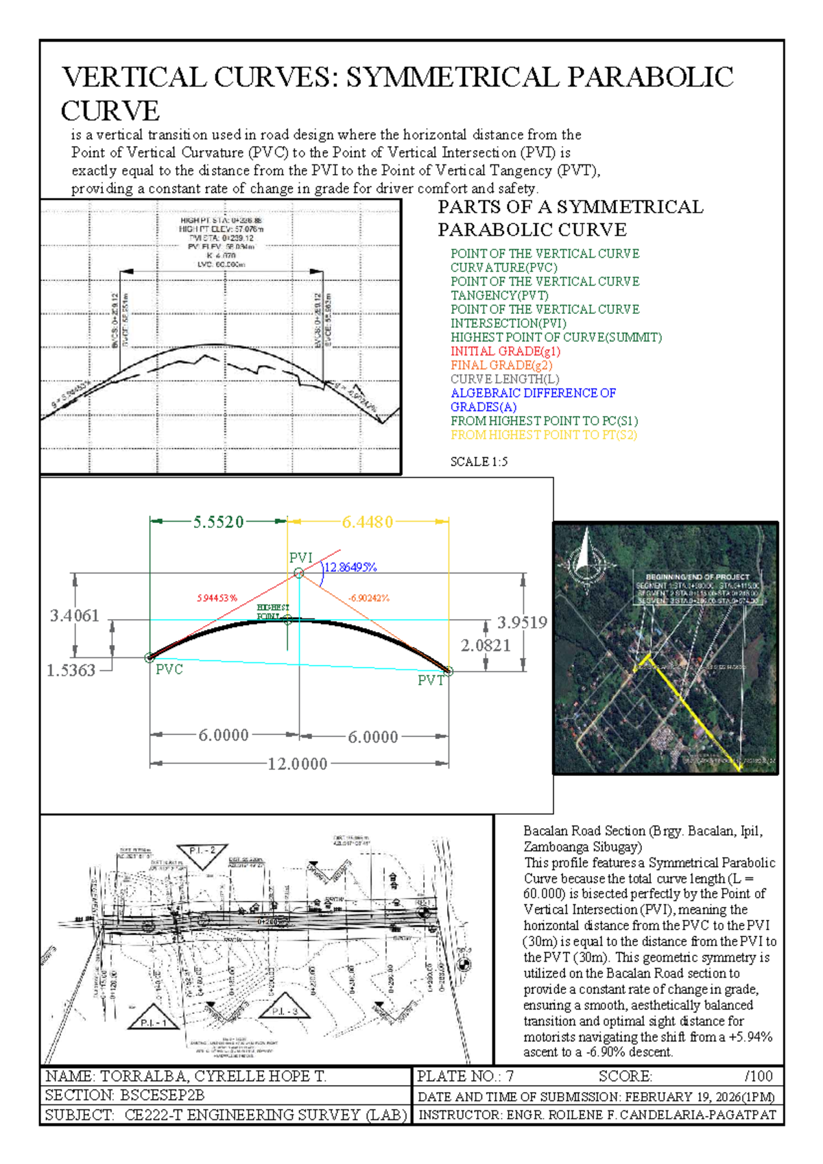 ENG SURVEY LAB: Symmetrical Parabolic Curve Analysis - Studocu