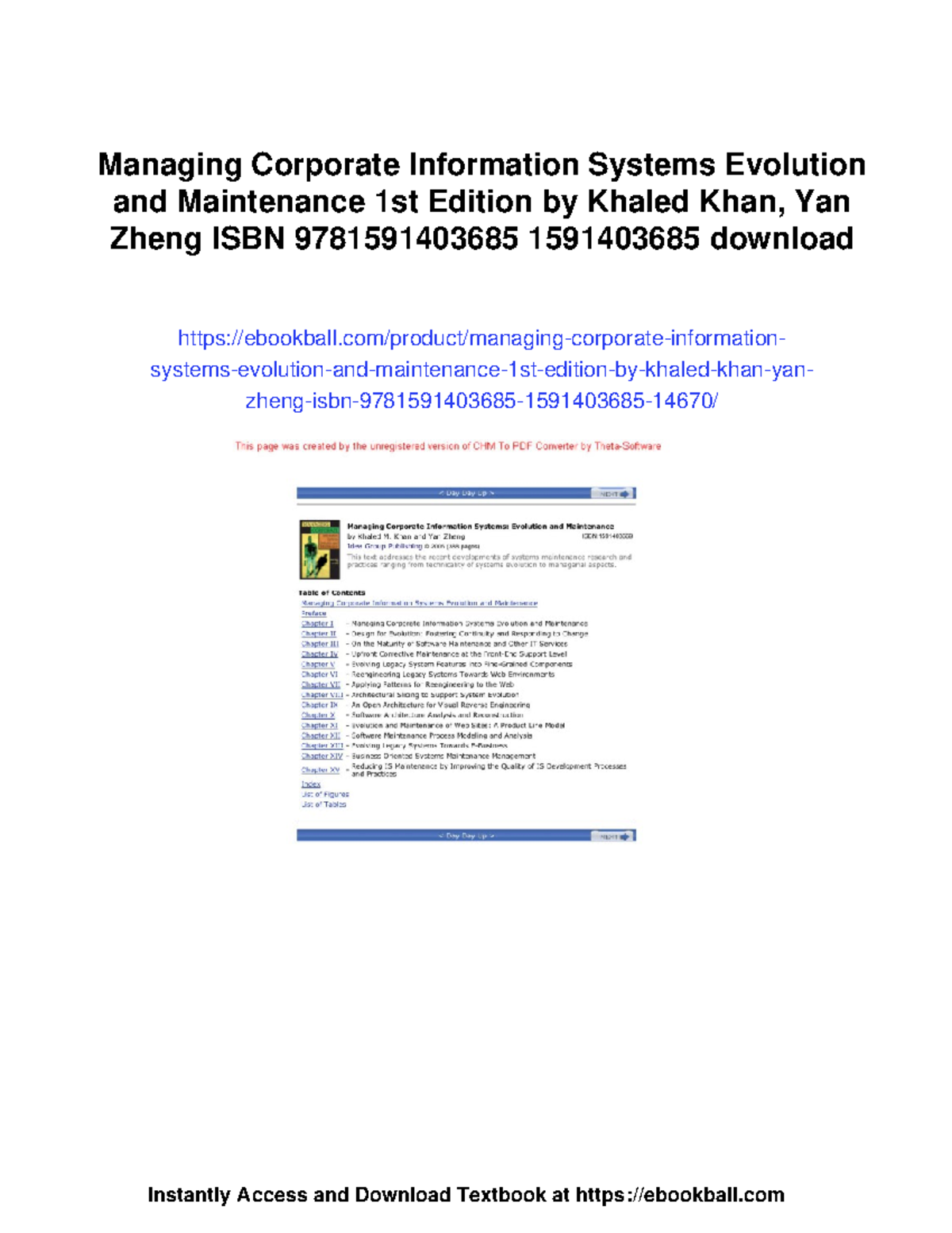Managing Corporate Information Systems Evolution and Maintenance (IS ...