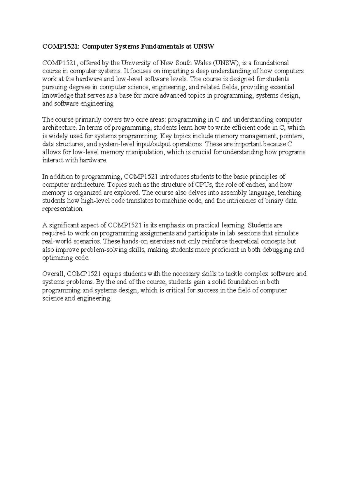 COMP1521 studocu waffle - COMP1521: Computer Systems Fundamentals at ...