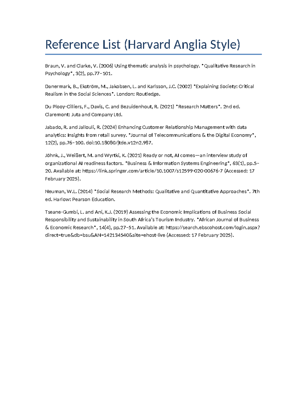 IRCO7311 Reference List: Harvard Anglia Style Citations - Studocu