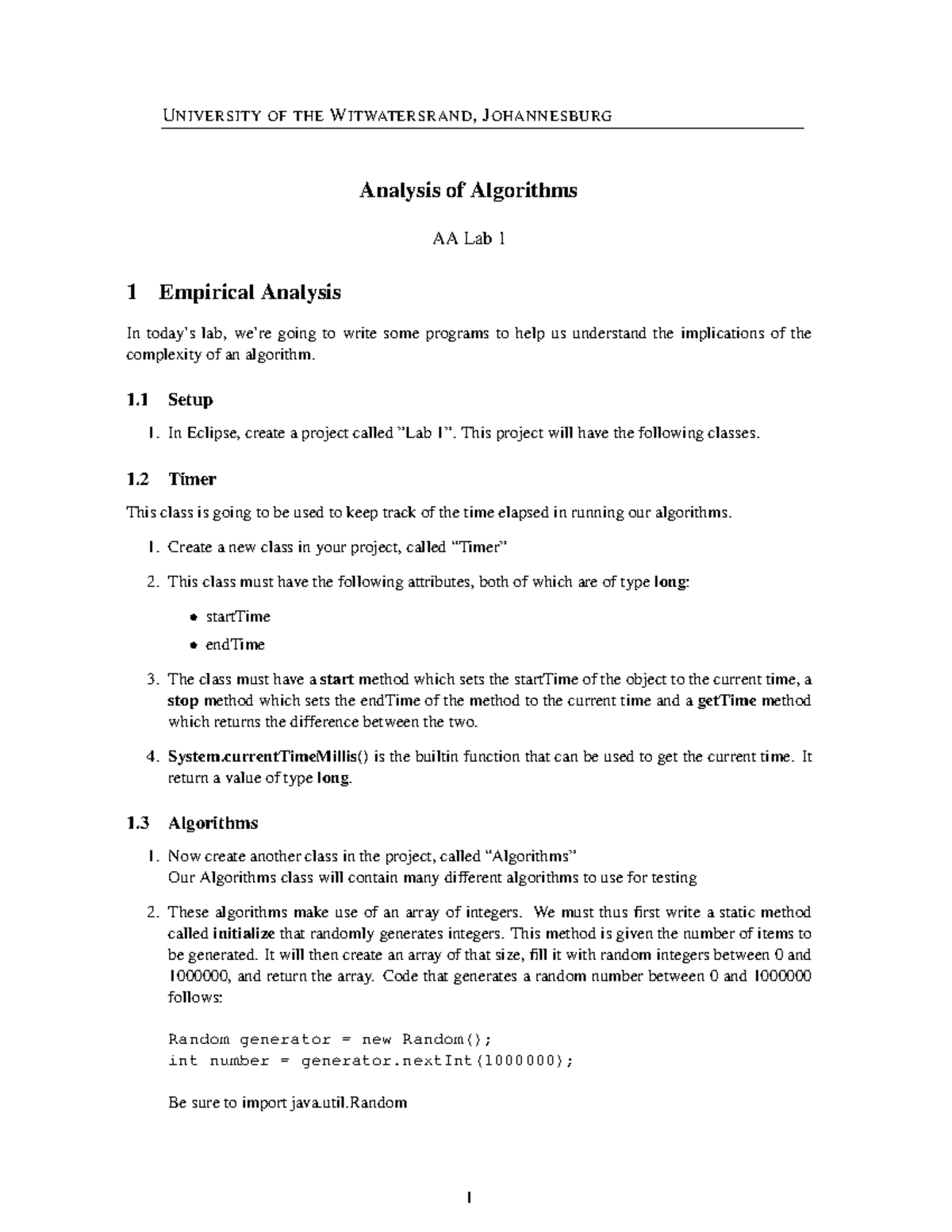 AA Lab 1 - Understanding Algorithm Complexity Through Empirical ...