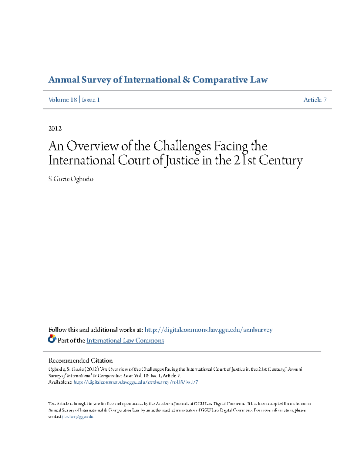 Challenges for the ICJ in the 21st Century: A Legal Perspective (Volume ...
