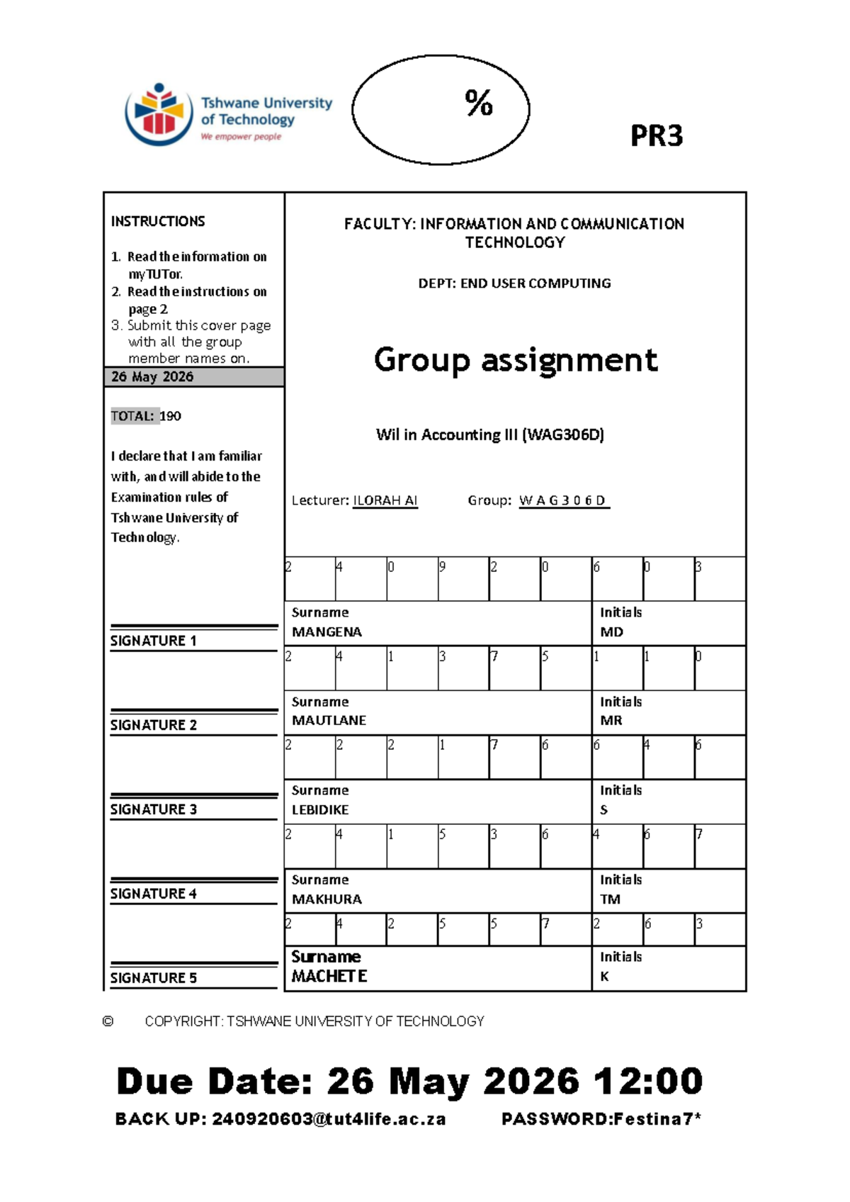 WAG306D Group Assignment Instructions for ICT 1 - Due 26 May 2026 - Studocu