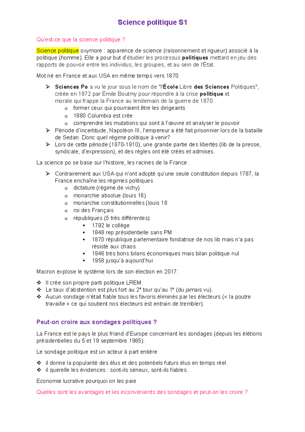 Sciences po cours 1 - Qu’est-ce que la science politique? Science ...