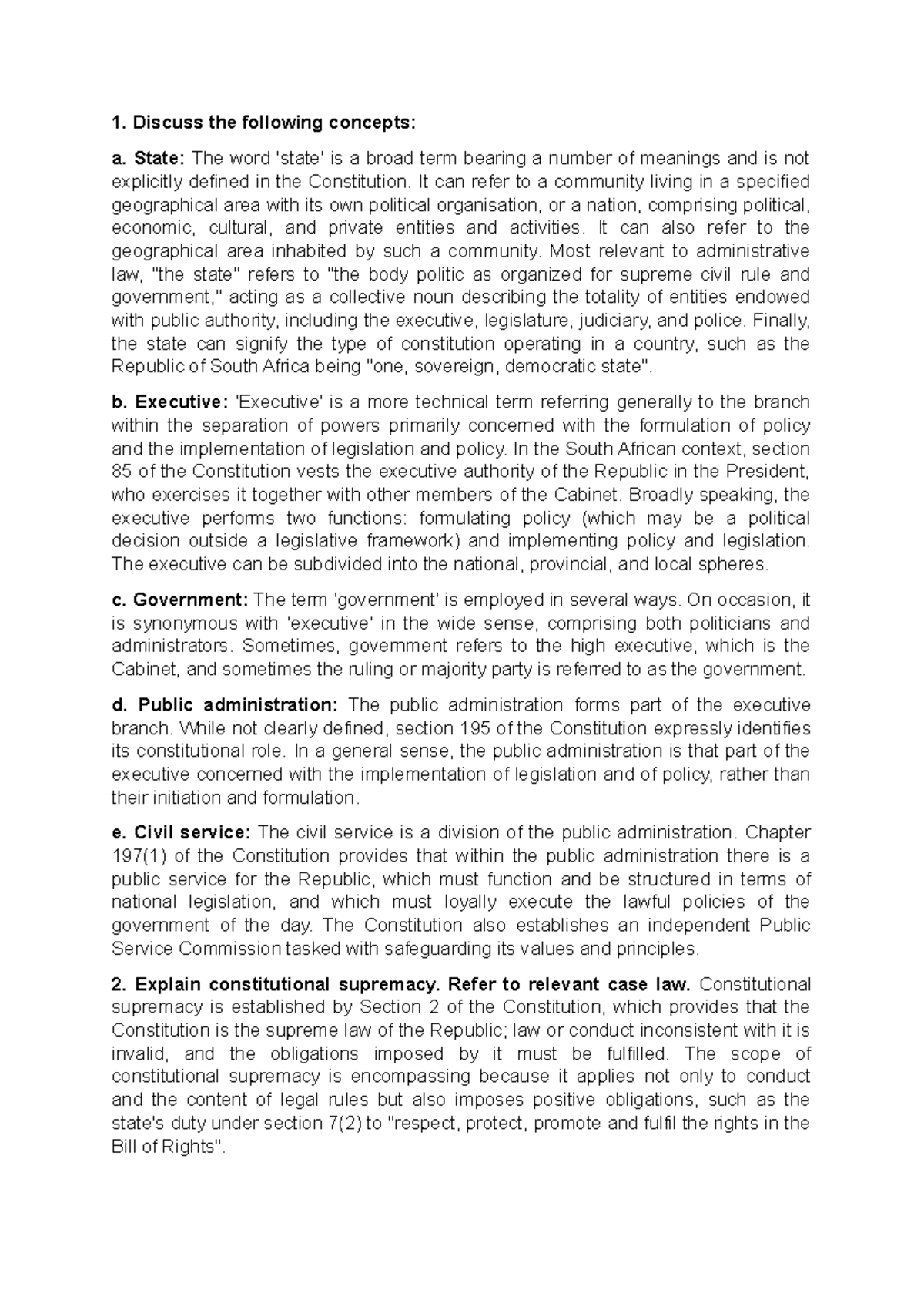 Administrative Law Unit 2 Notes: Key Concepts and Principles - Studocu