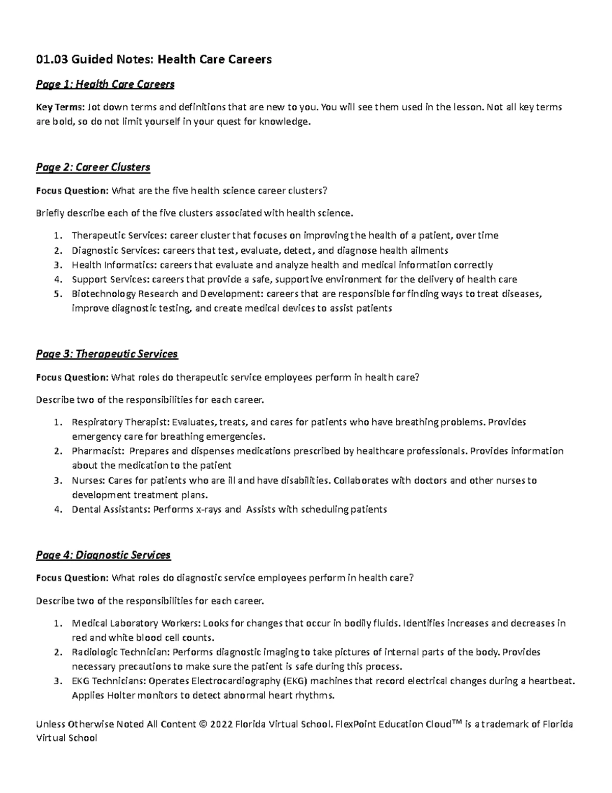 Hsf 01.02 Guided Notes: Overview of Health Care Systems - Studocu