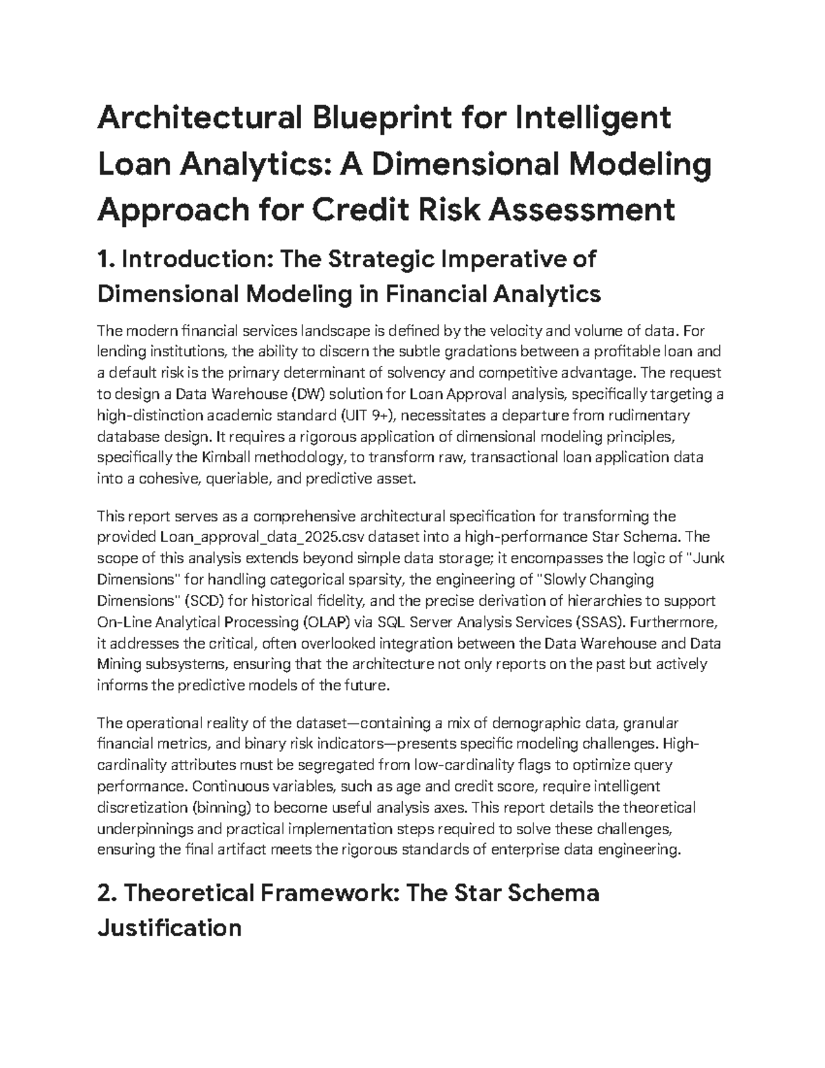 Architectural Blueprint for Intelligent Loan Analytics (UIT) - Studocu