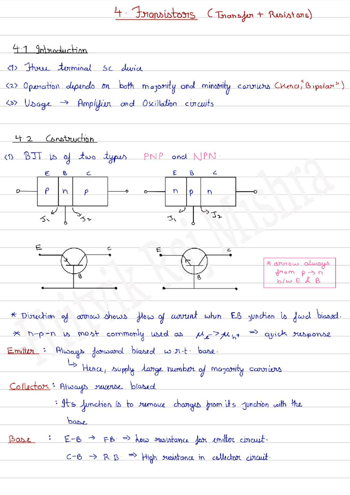 Bipolar Junction Transistors Overview (Engineering Physics-1) - Studocu