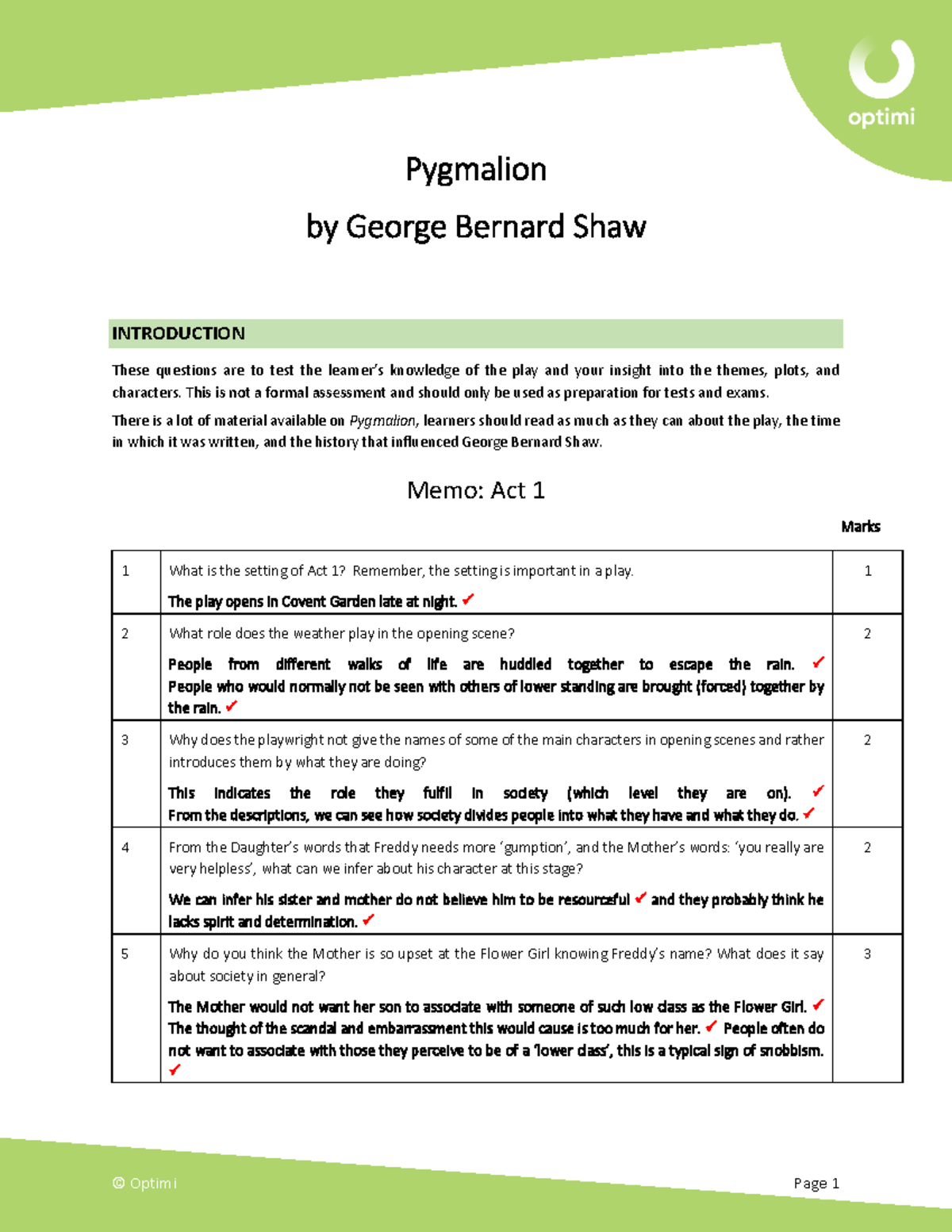 Pygmalion (ENG 101) - Study Notes on Themes, Characters, and Setting ...