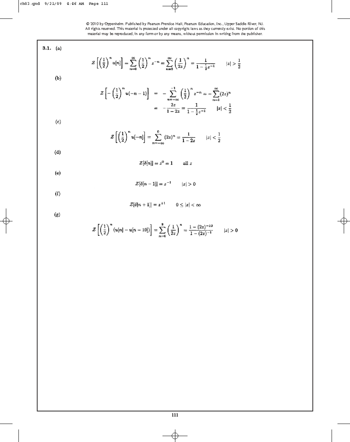 DSP Chapter 3 Notes - Oppenheim, 2010 (ISBN: 0136115160) - Studocu