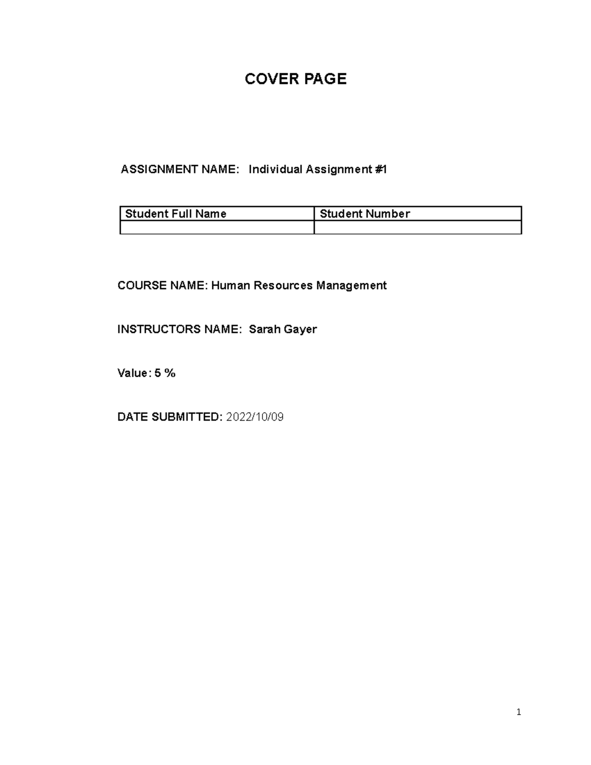 Individual-Assignment- 1- 2 - COVER PAGE ASSIGNMENT NAME: Individual ...
