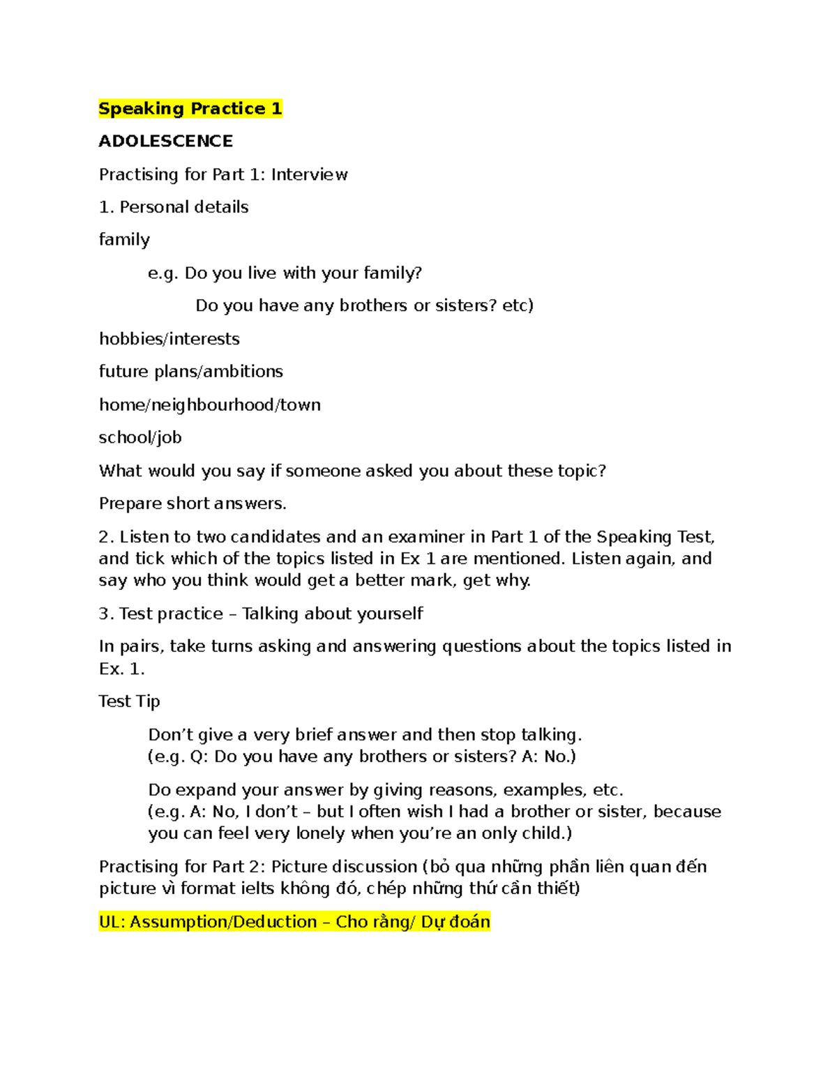 Speaking Practice 1: ADOLESCENCE - Interview Preparation and Discussion ...